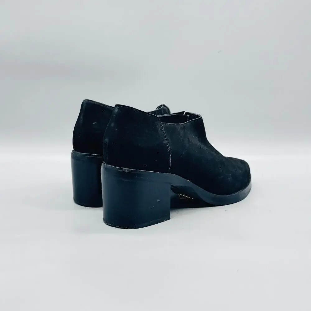 Jeffrey Campbell Boots Womens 7.5 Black Suede Ankle Block Heel Booties Shoes